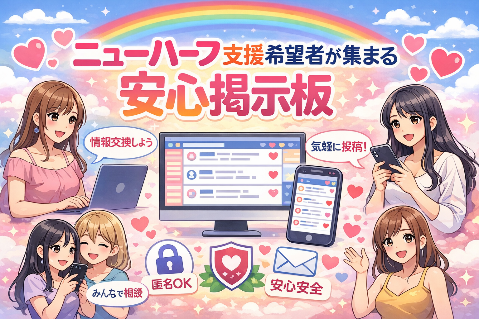 ニューハーフ支援希望者が集まる安心掲示板